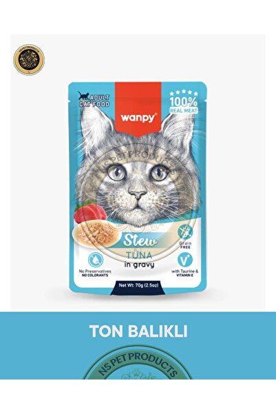 Wanpy Pouch Ton Balık Yetişkin Kedi Yaş Maması 70 gr
