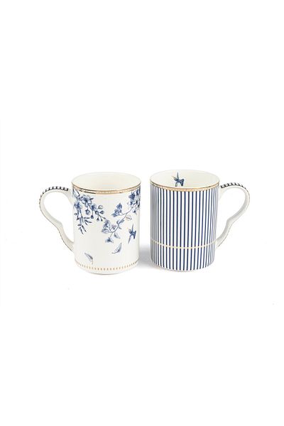 Mikasa Moor Fili E Fiori Blue White 2-Piece Mug 380Cc