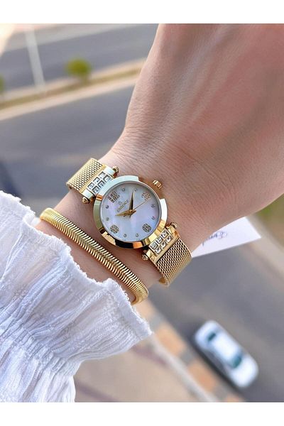 Essence Steel Case and Cord 2 Years Warranty 3 Atm Water Resistant Women's Wristwatch + Bracelet Esm120