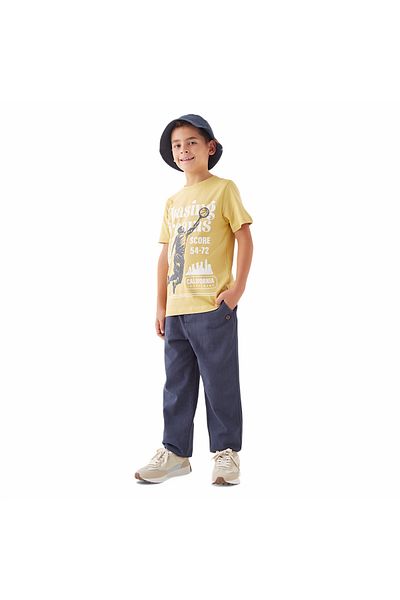 Juniors تي شيرت بطبعة جرافيكية ورقبة دائرية وأكمام قصيرة