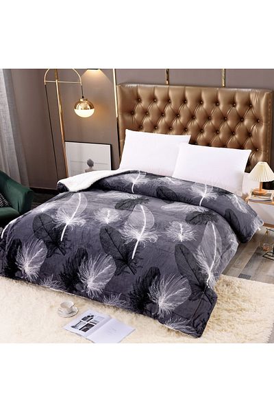 FIONNA.RO Cocolino Blanket With Fur - Feathers