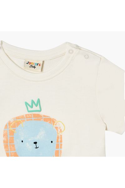 Juniors Printed T-shirt with Short Sleeves