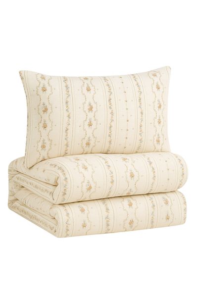 Pazar Home Bedding Bazaar Home Otranto Printed Cotton 6 Piece King Size Bedspread with Stitched Filling