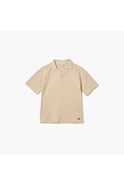 ELIGO تي شيرت بولو منقوش بأكمام قصيرة