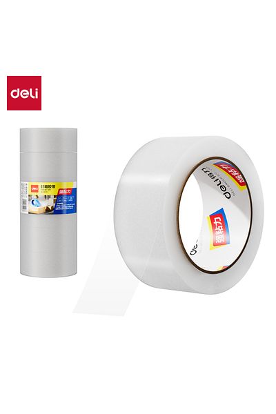 Deli 30213 Packing Tape, 48mm×100y×45um, Transparent, 6 Rolls/Tube – For Sealing Cartons
