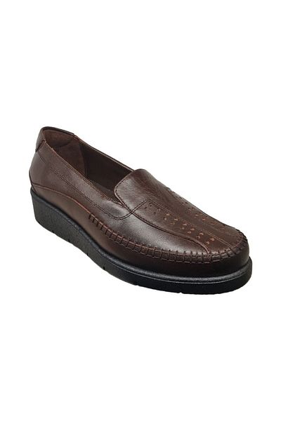 Öztürk Napa Shoes Women's Genuine Leather Compressed Foam Sole Comfortable Ultra Light Daily Wedge Heel Shoes