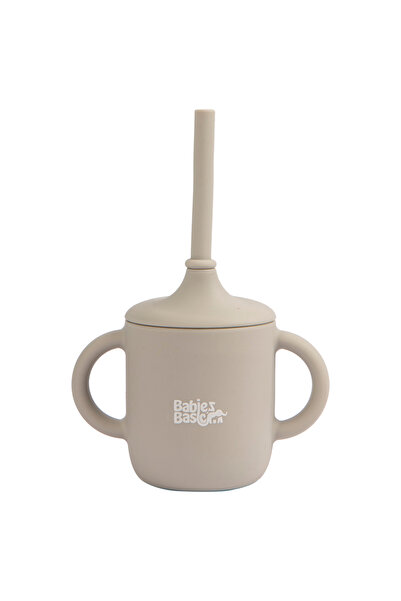 Babies Basic Stage 2 Silicone Trainer Cup with Handles for Kids, Grey