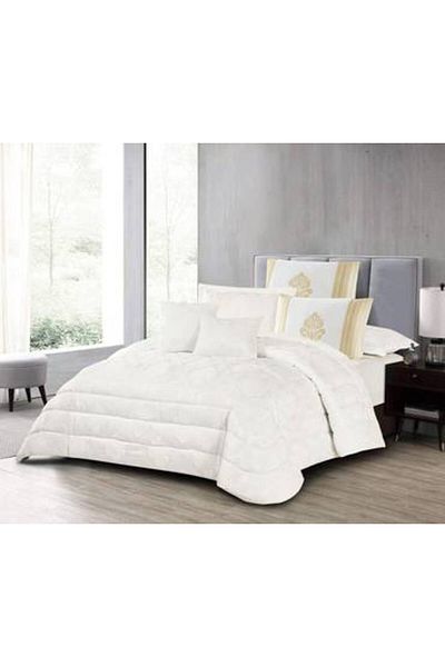 Pearrlla Valentini Jacquard Luxury 8 Piece King Size Bedspread with Stitched Filling