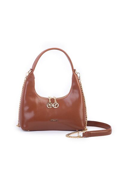 Nas Bag Geantă de umăr și crossbody mini cu lanț maro