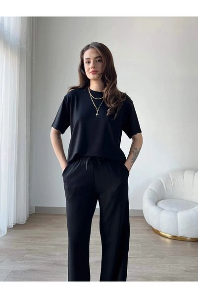 solena sln Women's New Season Premium Quality Modal Short Sleeve Blouse Trousers Modal Suit