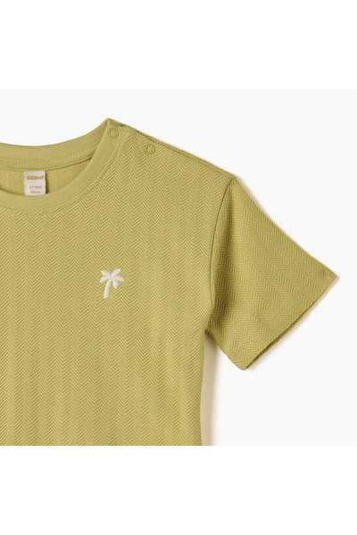 giggles Textured T-shirt with Short Sleeves