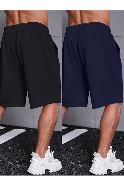 DAXİS Sportwear Company Pachet Advantage de 2 pantaloni scurți pentru bărbați - Pantaloni scurți pentru bărbați cu croiala confortabilă