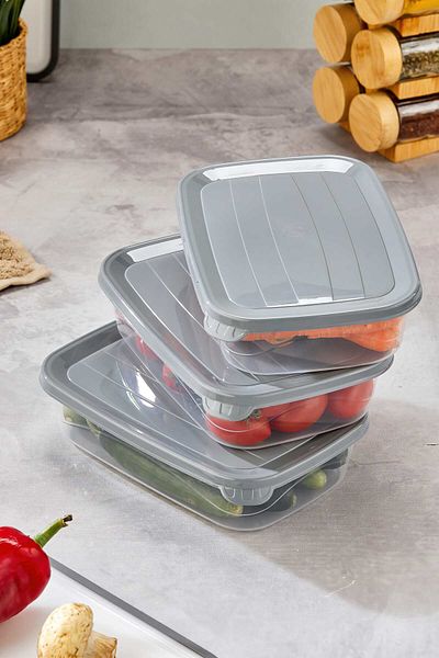 Mek life 1100'Ml Box 3-Piece Storage Container
