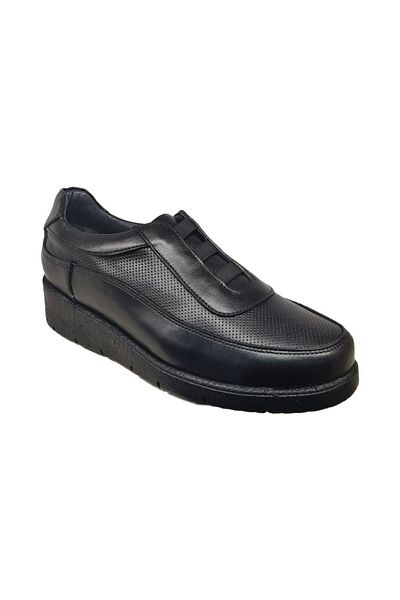 Öztürk Napa Shoes Women's Genuine Leather Compressed Foam Sole Comfortable Ultra Light Daily Wedge Heel Shoes