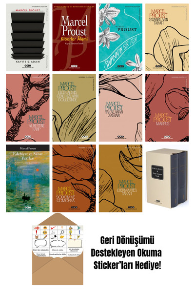 Yapı Kredi Yayınları Marcel Proust 12 Kitap Seti + Okuma Sticker'ları