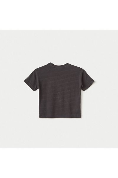Juniors Embroidered Crew Neck T-shirt with Short Sleeves