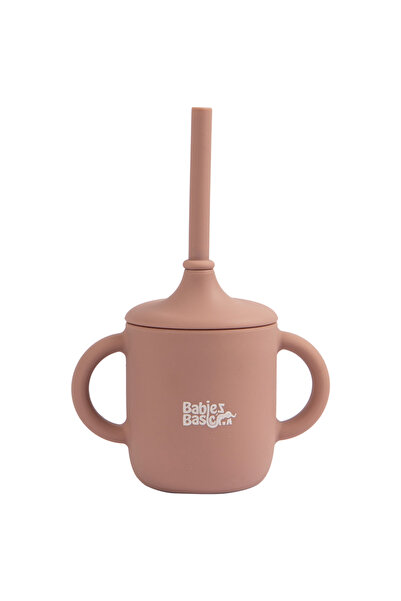 Babies Basic Stage 2 Silicone Trainer Cup with handles for Kids, Pink