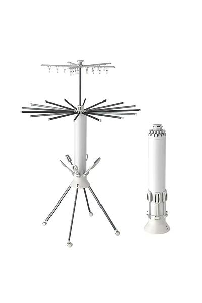 GENERAL Two-tier clothesline and clothes hanger with foldable shoe rack