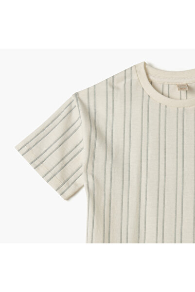 giggles Striped T-shirt with Short Sleeves