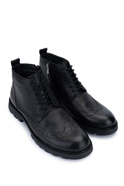 Tamer Tanca Men's Genuine Leather Black Leather Boots