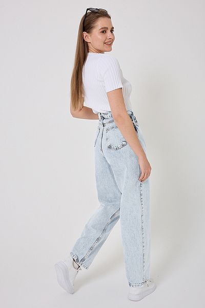 ModaMerve Baggy Women's Pants 4605Drn1148-M Washed Light Jeans