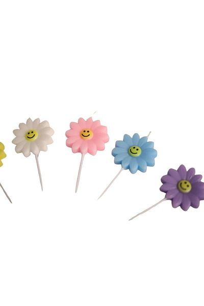 Le Mabelle Multicolored 5-Piece Daisy Candle