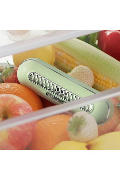 OEM Portable air freshener with ozone generator for refrigerator, green