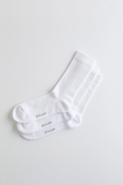 Katia&Bony 3-пакет памучни спортни чорапи, бели/бели/бели