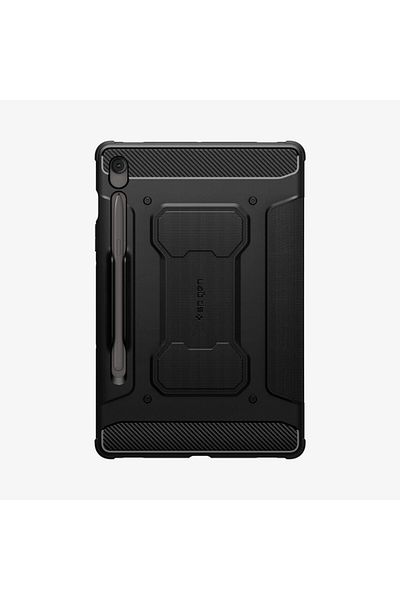 Spigen غطاء حماية Rugged Armor Pro لجهاز Samsung Galaxy Tab S10 FE+ (2025) مع حامل قلم S - أسود