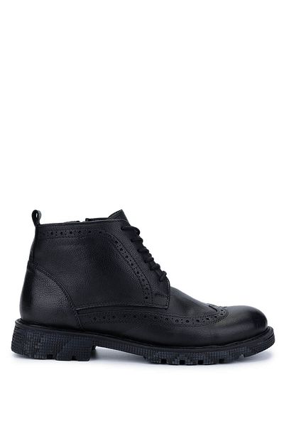 Tamer Tanca Men's Genuine Leather Black Leather Boots