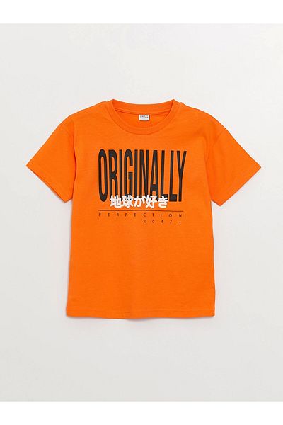 LC Waikiki Lcw Kids Orange Comfortable Fit Boys T-Shirt and Shorts