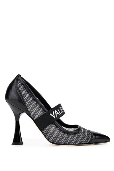Mario Valentino Women's Leather & Textile Black High Heels