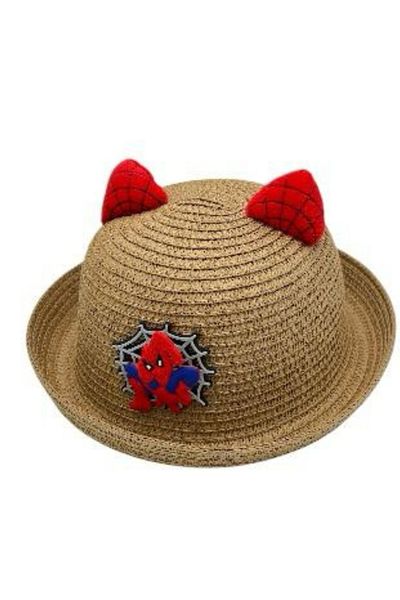 BaoBao Sun Hat with Ears for Children – Straw, 16-23 cm, Playful Pattern, Ideal for Summer