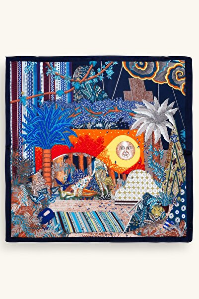 Marie Claire Mix Desenli Çok Renkli Fular