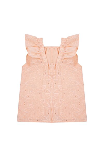 By Mare Style Belle-Pure Organic Cotton Ruffle Detail Pink Girls Romper