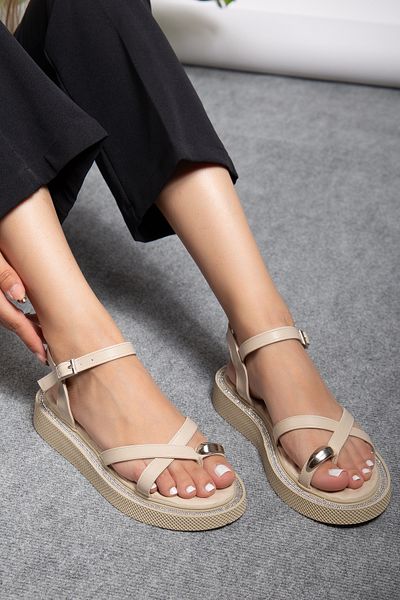 Mc vay Shoes 019 Women's Sandals with Stone Sole Detail, Size 1, Choose Small!