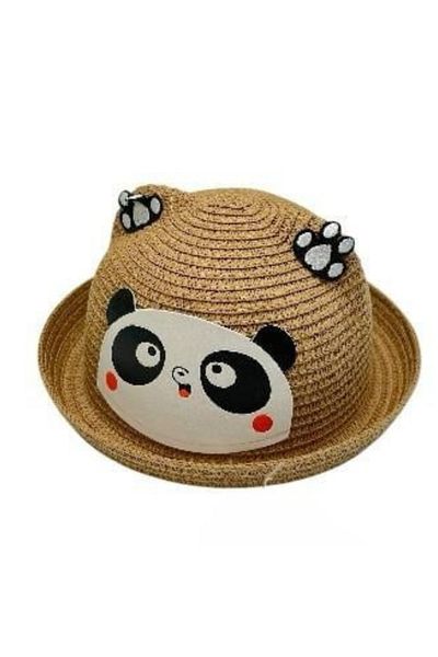 BaoBao Children's hat with panda pattern and paws applique - funny design with small brim