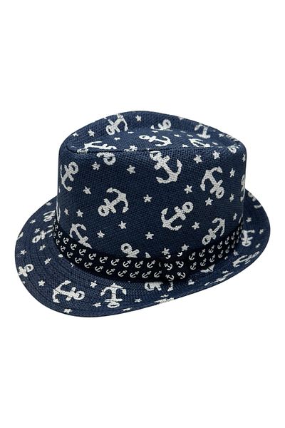 BaoBao Men's Hat with Anchor Design – Nautical Style, Small Brim, Summer Accessory