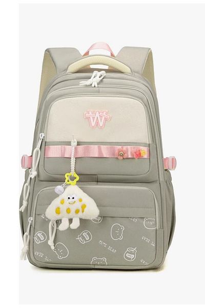 Adalinhome Korean Model Cute Bear Patterned School and Daily Backpack with Keychain