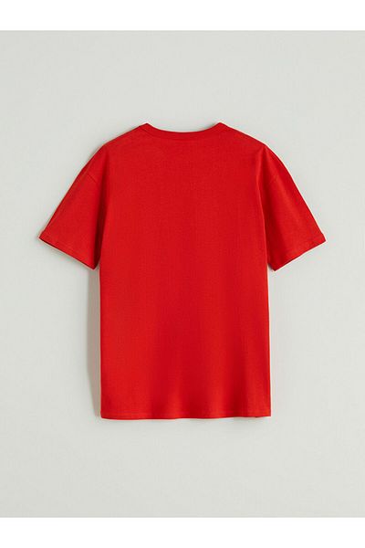 LC Waikiki Red Crew Neck Boy's T-Shirt