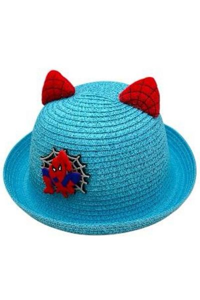 BaoBao Sun Hat with Ears for Children – Straw, 16-23 cm, Playful Pattern, Ideal for Summer