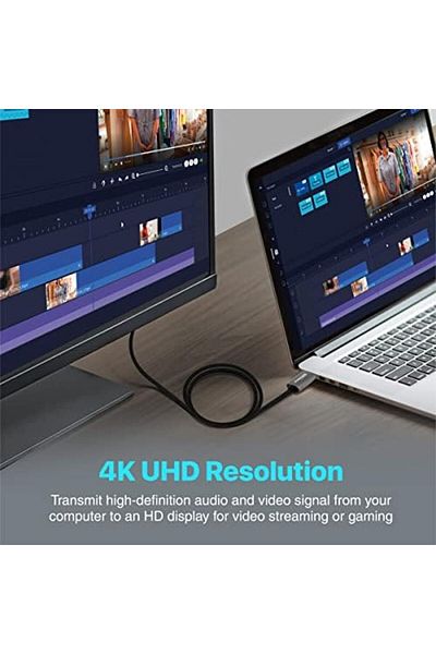 Promate DisplayPort to HDTV Monitor Cable, UHD 4K@60Hz DP to HDMI Video Display Cord with Gold Plate