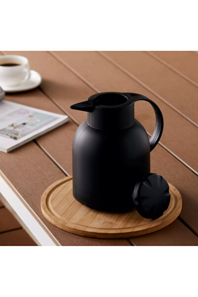 Leila 1 Lt Siyah Isı Yalıtımlı Çay Ve Soğuk Su Termosu (İÇİ CAMDIR)