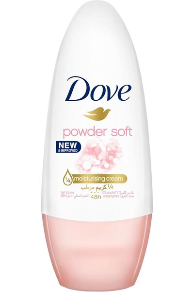 Dove Antiperspirant Deodorant Roll-On, Powder Soft, 48h, Alcohol Free, 50 ml