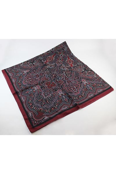 Valino 120X120 Ethnic Pattern Oversized Scarf Cotton Scarf Oversized Vintage Scarf Red
