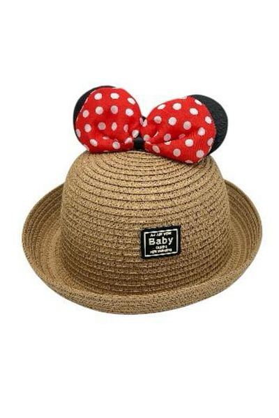 BaoBao Children's hat with polka dot bow and applied ears - small brim model