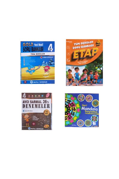 Mutlu Yayıncılık 4. Sınıf 4 lü Set Gold soru Bankası + Etap Soru Bankası +36 ...