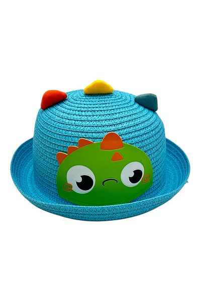 BaoBao Children's hat with dinosaur and colorful details - funny pattern with small brim, summer, 100% polyester