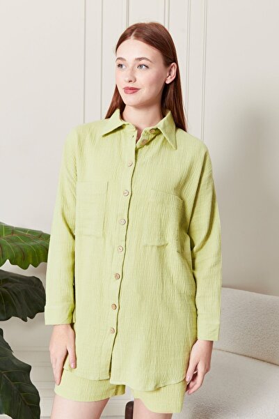 MAKSEN TEKSTİL طقم قميص وشورت من القطن الناعم 100%