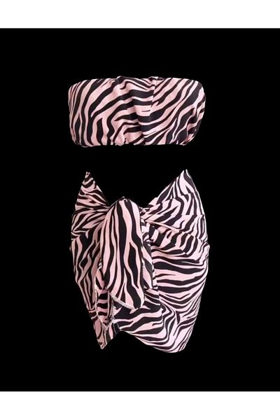 quella atelier Zebra Patterned Pareo Set